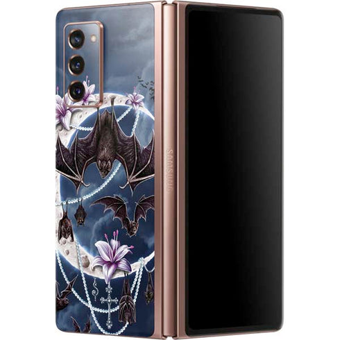 Gothic Moon with Bats and Flowers by Sarah Richter Galaxy Z Fold2 5G Skin