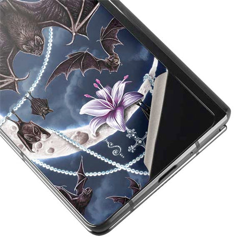 Gothic Moon with Bats and Flowers by Sarah Richter Galaxy Z Fold2 5G Skin