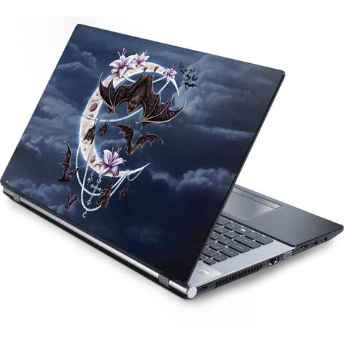 Gothic Moon with Bats and Flowers by Sarah Richter Generic Laptop Skin