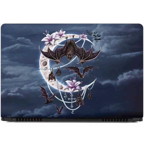 Gothic Moon with Bats and Flowers by Sarah Richter Dell Inspiron Skin
