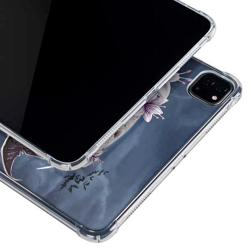 Gothic Moon with Bats and Flowers by Sarah Richter iPad Pro 12.9in (2020) Clear Case