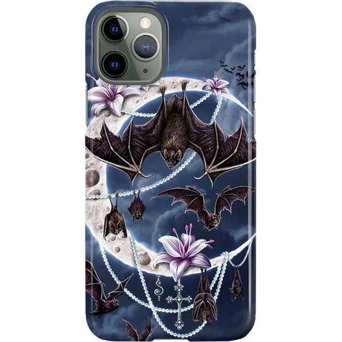 Gothic Moon with Bats and Flowers by Sarah Richter iPhone 11 Pro Lite Case