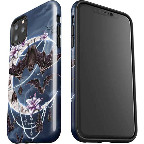 Gothic Moon with Bats and Flowers by Sarah Richter iPhone 11 Pro Max Impact Case