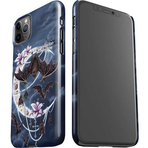Gothic Moon with Bats and Flowers by Sarah Richter iPhone 11 Pro Max Lite Case