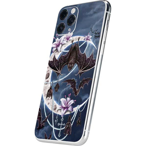 Gothic Moon with Bats and Flowers by Sarah Richter iPhone 11 Pro Skin