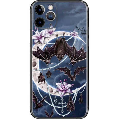 Gothic Moon with Bats and Flowers by Sarah Richter iPhone 11 Pro Skin