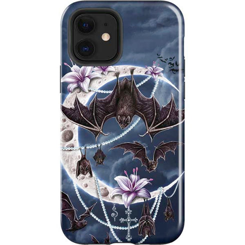 Gothic Moon with Bats and Flowers by Sarah Richter iPhone 12 Impact Case