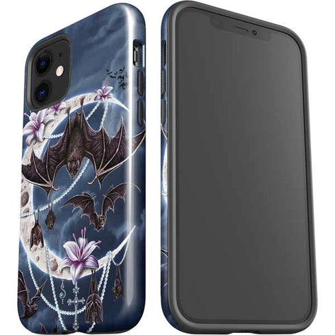 Gothic Moon with Bats and Flowers by Sarah Richter iPhone 12 Impact Case