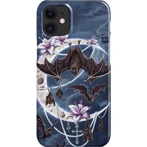 Gothic Moon with Bats and Flowers by Sarah Richter iPhone 12 Mini Lite Case