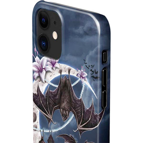 Gothic Moon with Bats and Flowers by Sarah Richter iPhone 12 Mini Lite Case
