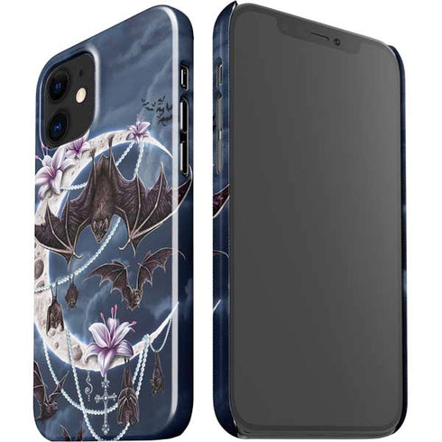 Gothic Moon with Bats and Flowers by Sarah Richter iPhone 12 Mini Lite Case