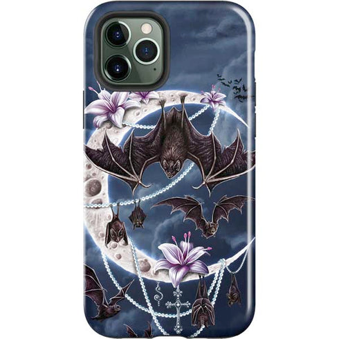 Gothic Moon with Bats and Flowers by Sarah Richter iPhone 12 Pro Impact Case
