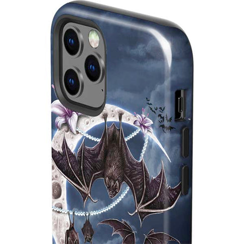 Gothic Moon with Bats and Flowers by Sarah Richter iPhone 12 Pro Impact Case