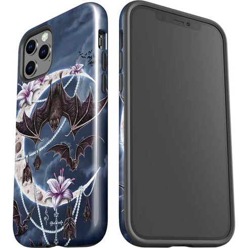 Gothic Moon with Bats and Flowers by Sarah Richter iPhone 12 Pro Impact Case