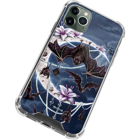 Gothic Moon with Bats and Flowers by Sarah Richter iPhone 12 Pro Max Clear Case