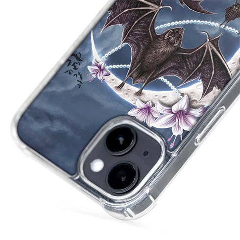 Gothic Moon with Bats and Flowers by Sarah Richter iPhone 15 Plus MagSafe Case