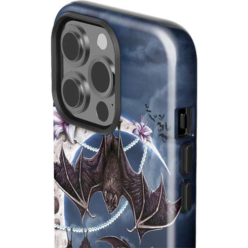 Gothic Moon with Bats and Flowers by Sarah Richter iPhone 15 Pro Impact Case