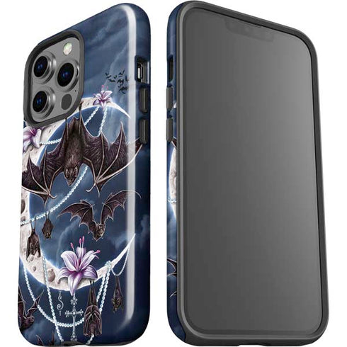 Gothic Moon with Bats and Flowers by Sarah Richter iPhone 15 Pro Impact Case