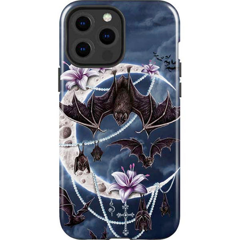 Gothic Moon with Bats and Flowers by Sarah Richter iPhone 14 Pro Max Impact Case