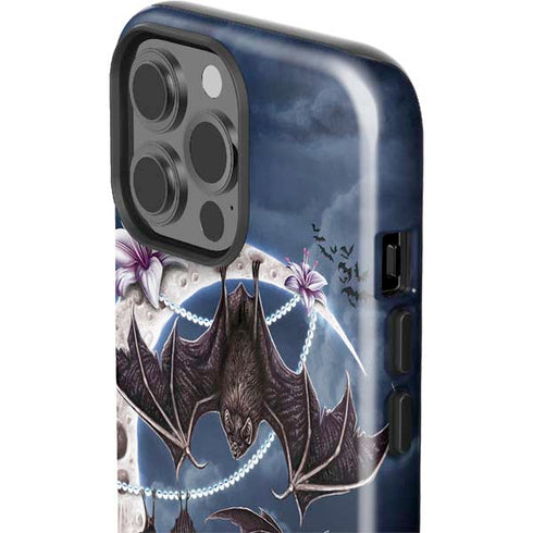 Gothic Moon with Bats and Flowers by Sarah Richter iPhone 15 Pro Max Impact Case