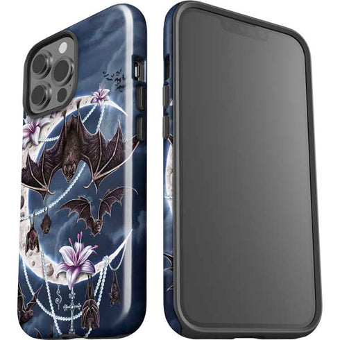 Gothic Moon with Bats and Flowers by Sarah Richter iPhone 15 Pro Max Impact Case