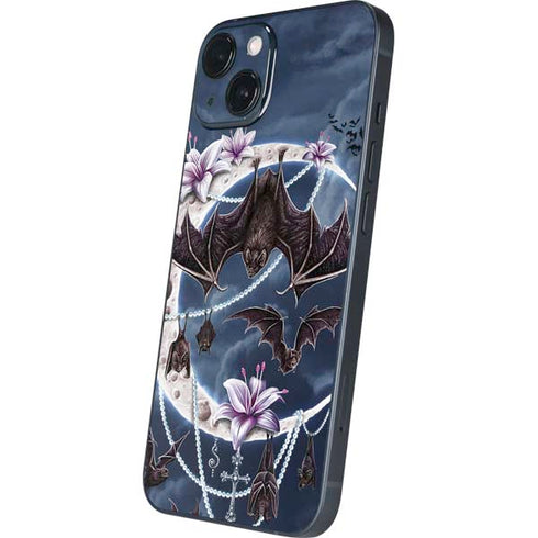 Gothic Moon with Bats and Flowers by Sarah Richter iPhone 14 Skin