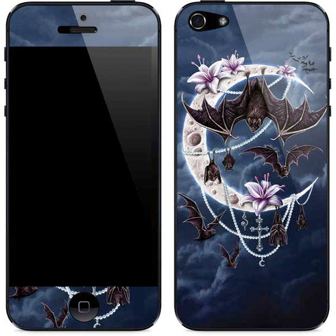Gothic Moon with Bats and Flowers by Sarah Richter iPhone 5/5s/5SE Skin