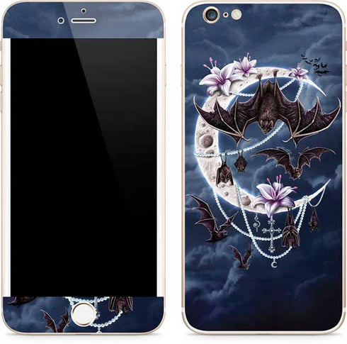 Gothic Moon with Bats and Flowers by Sarah Richter iPhone 6/6s Plus Skin