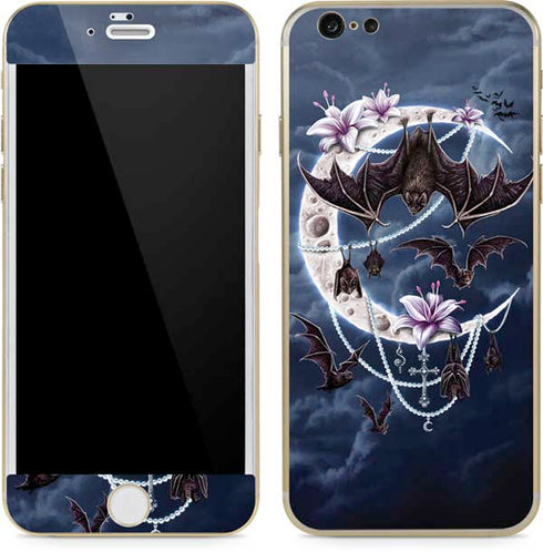 Gothic Moon with Bats and Flowers by Sarah Richter iPhone 6/6s Skin