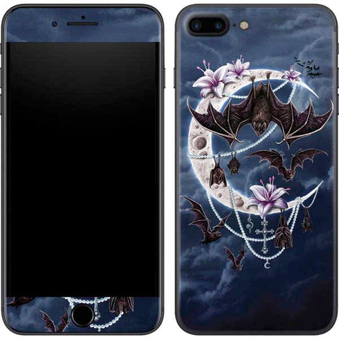 Gothic Moon with Bats and Flowers by Sarah Richter iPhone 8 Plus Skin