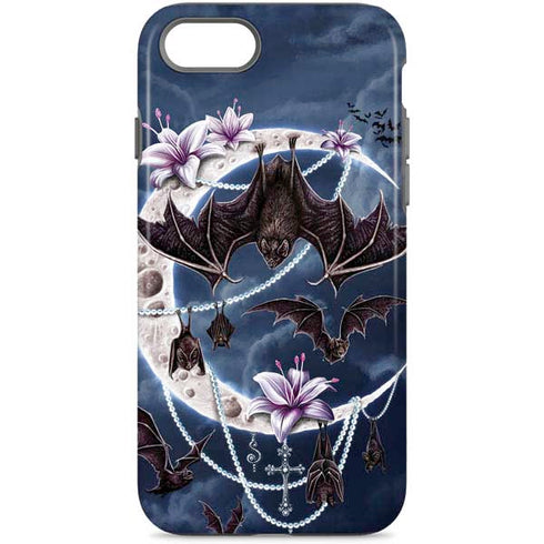 Gothic Moon with Bats and Flowers by Sarah Richter iPhone 8 Pro Case