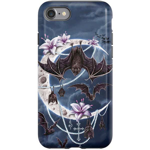 Gothic Moon with Bats and Flowers by Sarah Richter iPhone SE (2nd & 3rd Gen) Pro Case