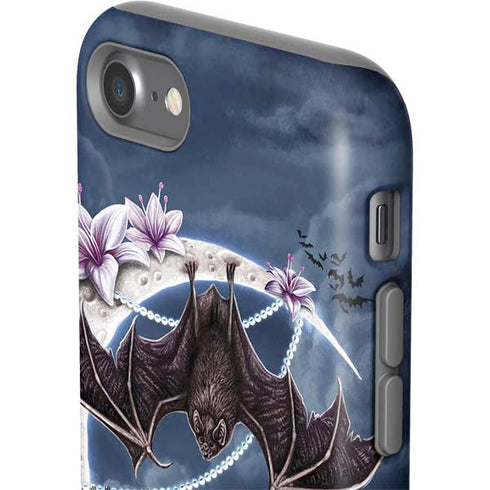 Gothic Moon with Bats and Flowers by Sarah Richter iPhone SE (2nd & 3rd Gen) Pro Case
