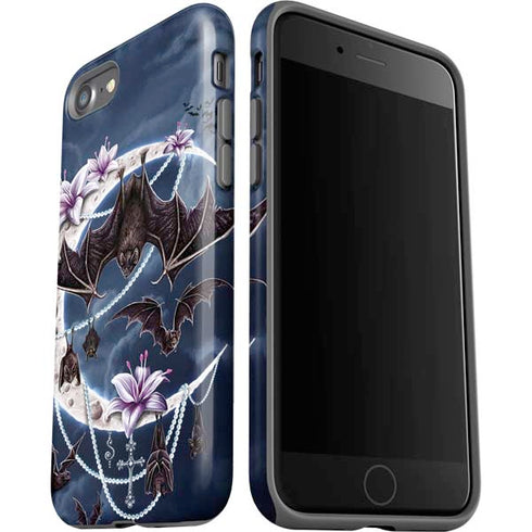 Gothic Moon with Bats and Flowers by Sarah Richter iPhone SE (2nd & 3rd Gen) Pro Case