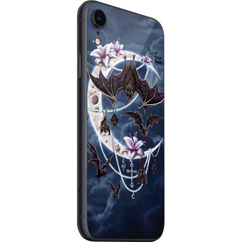 Gothic Moon with Bats and Flowers by Sarah Richter iPhone SE (2nd & 3rd Gen) Skin