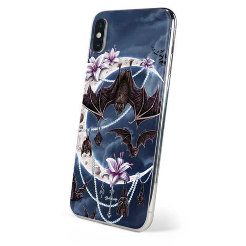 Gothic Moon with Bats and Flowers by Sarah Richter iPhone XS Max Skin