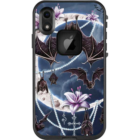 Gothic Moon with Bats and Flowers by Sarah Richter LifeProof Fre iPhone Skin
