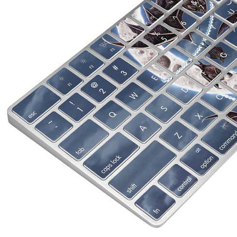 Gothic Moon with Bats and Flowers by Sarah Richter Magic Keyboard Skin