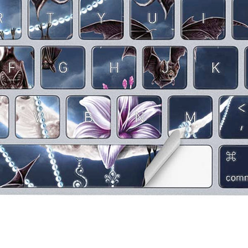 Gothic Moon with Bats and Flowers by Sarah Richter Magic Keyboard Skin