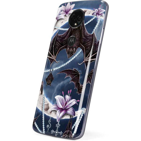 Gothic Moon with Bats and Flowers by Sarah Richter Moto E5 Plus Skin