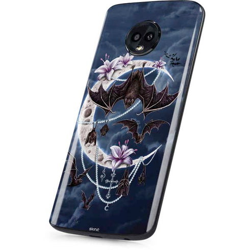 Gothic Moon with Bats and Flowers by Sarah Richter Moto G6 Skin