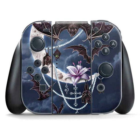 Gothic Moon with Bats and Flowers by Sarah Richter Nintendo Switch (2017-2021) Joy-Con Controller Skin