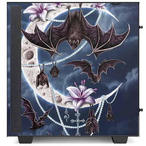 Gothic Moon with Bats and Flowers by Sarah Richter NZXT H510 Compact ATX Mid-Tower Case Skin