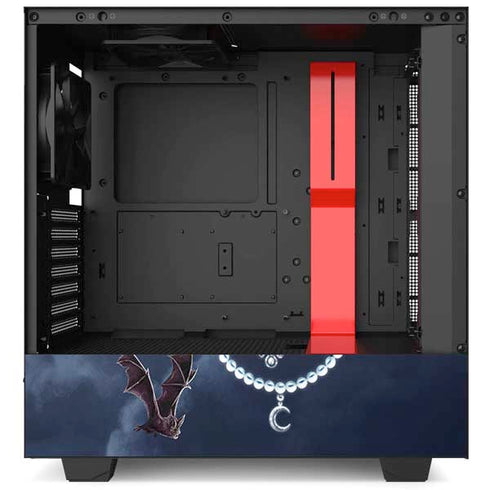 Gothic Moon with Bats and Flowers by Sarah Richter NZXT H510 Compact ATX Mid-Tower Case Skin