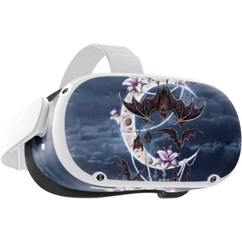 Gothic Moon with Bats and Flowers by Sarah Richter Oculus Quest 2 Skin