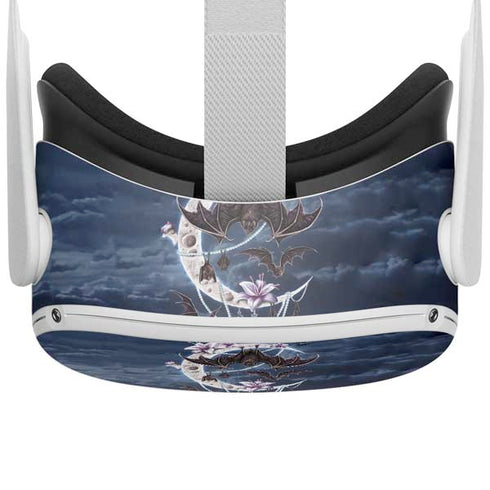 Gothic Moon with Bats and Flowers by Sarah Richter Oculus Quest 2 Skin