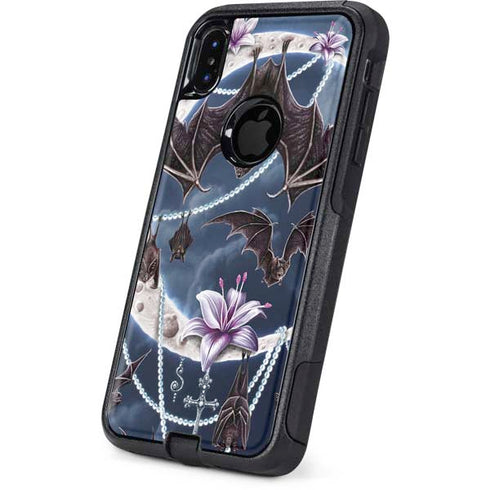 Gothic Moon with Bats and Flowers by Sarah Richter Otterbox Commuter iPhone Skin