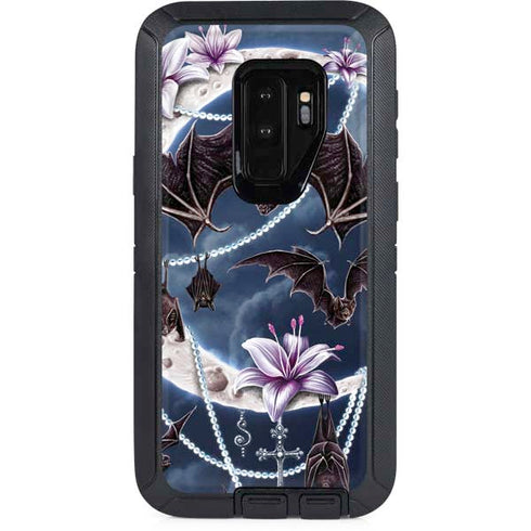 Gothic Moon with Bats and Flowers by Sarah Richter Otterbox Defender Galaxy Skin
