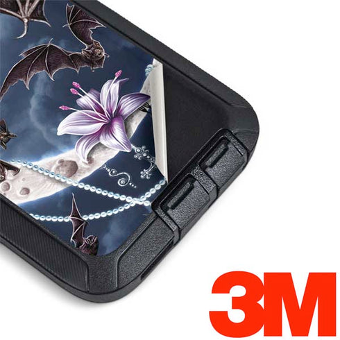 Gothic Moon with Bats and Flowers by Sarah Richter Otterbox Defender Galaxy Skin