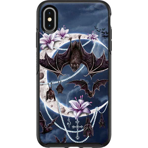 Gothic Moon with Bats and Flowers by Sarah Richter Otterbox Symmetry iPhone Skin